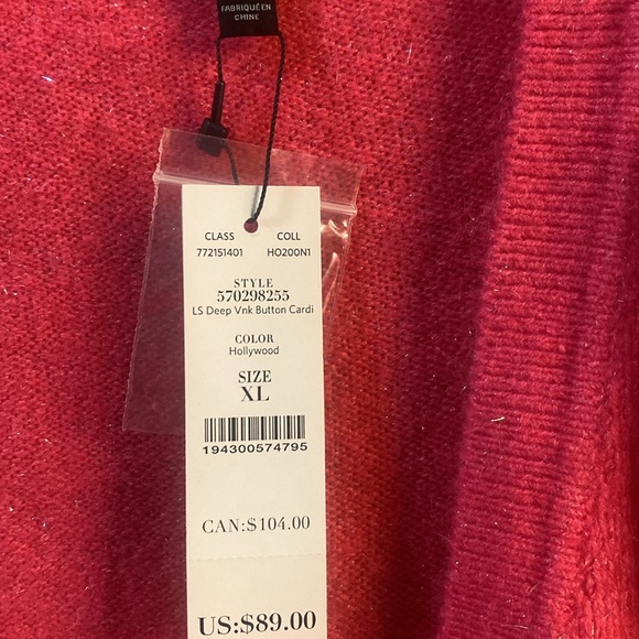 long sleeve deep vneck button cardigan ! NWT - Picture 2 of 2